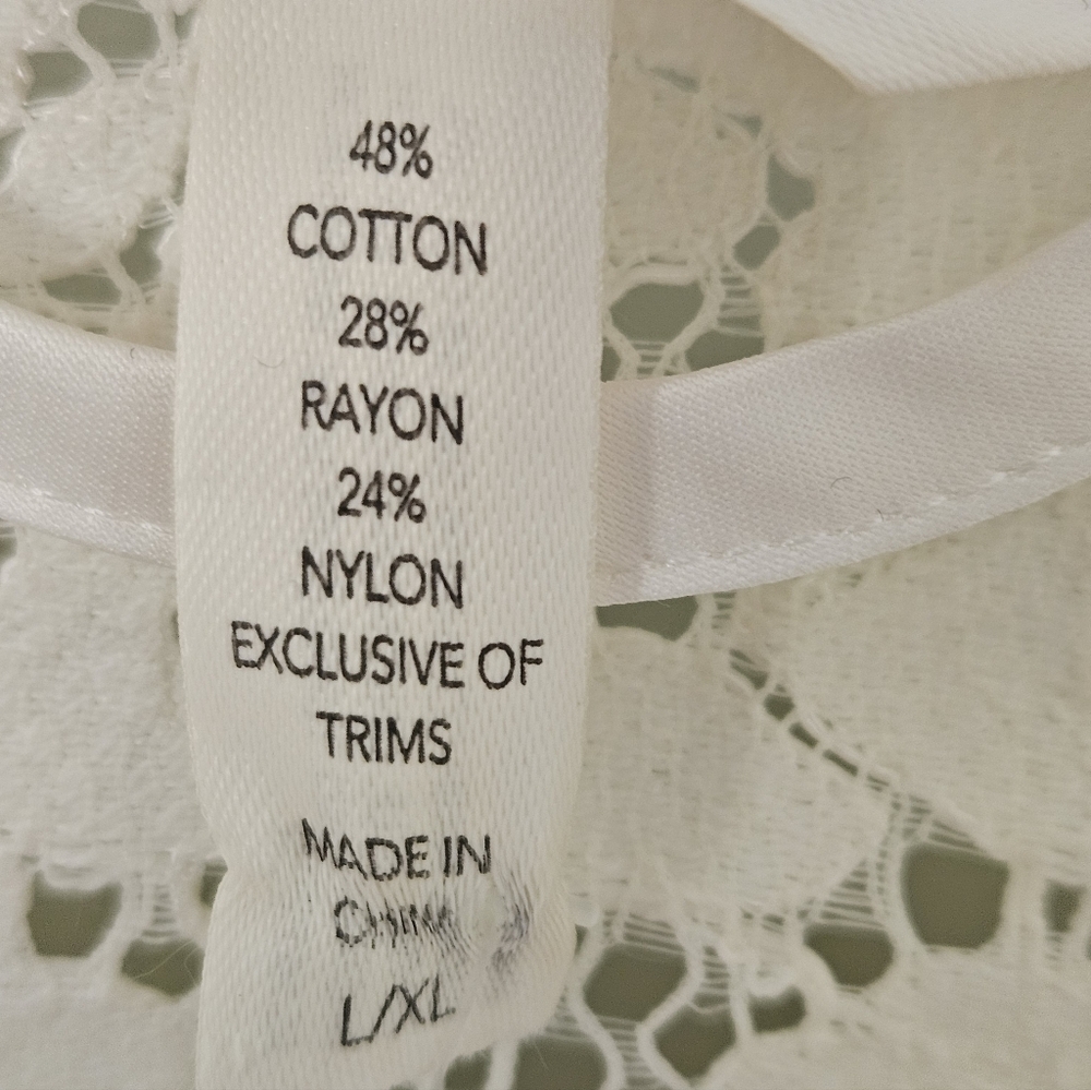 Soma Robe All Over Lace Size L/XL Ivory Satin Details Attached Belt - Picture 14 of 16